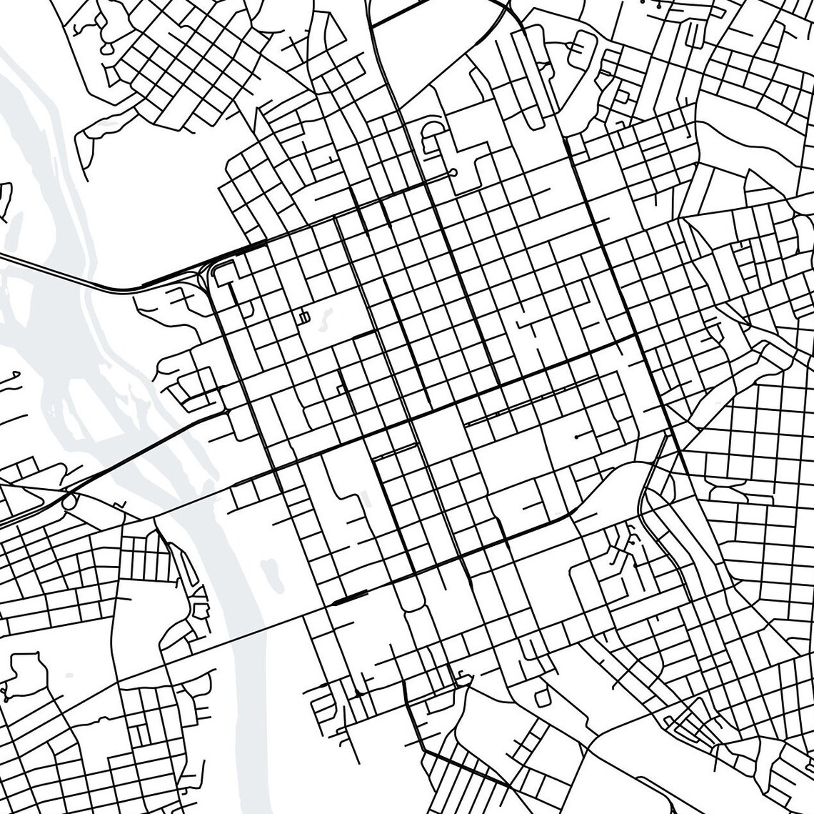 Columbia South Carolina Map Printable Columbia City Map Art Etsy