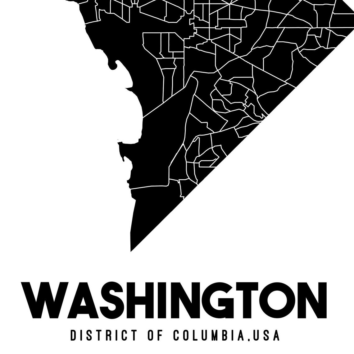 D.C. City Map Print DC Map Washington D.C. Printable Map DC - Etsy