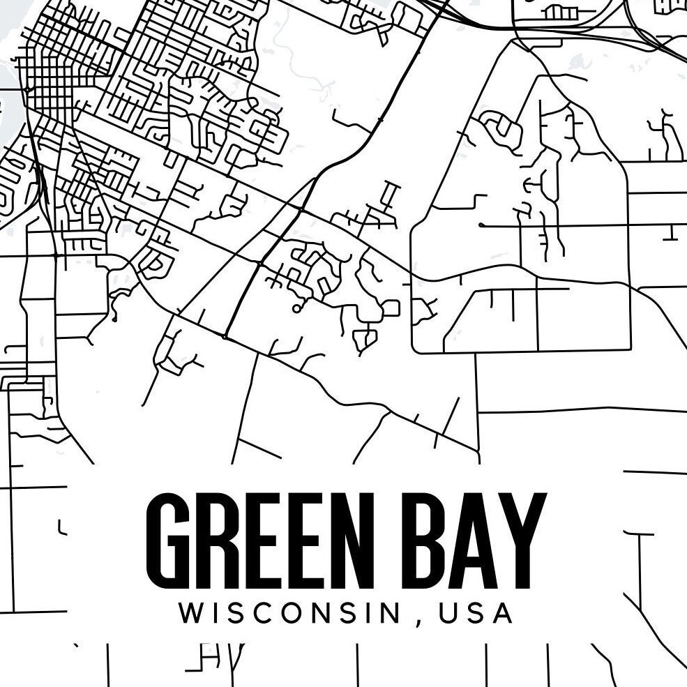Green Bay Wisconsin Map Printable Printable Map for Office Etsy