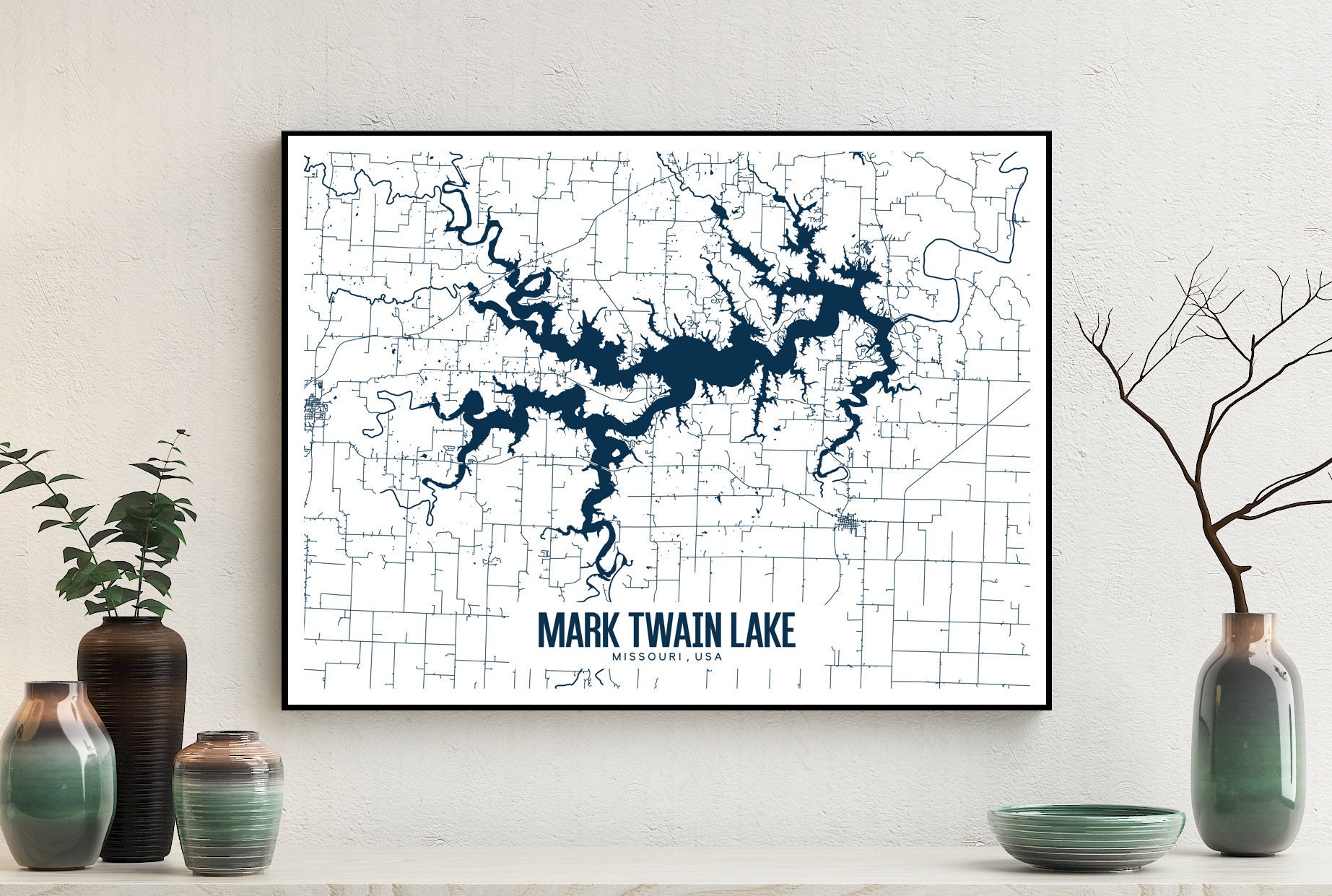 Mark Twain Lake Printable Map Mark Twain Lake Lake Missouri - Etsy UK