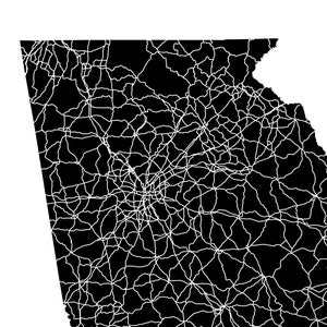 Map of Georgia, Printable Georgia Map, Printable GA Map Poster, Custom ...