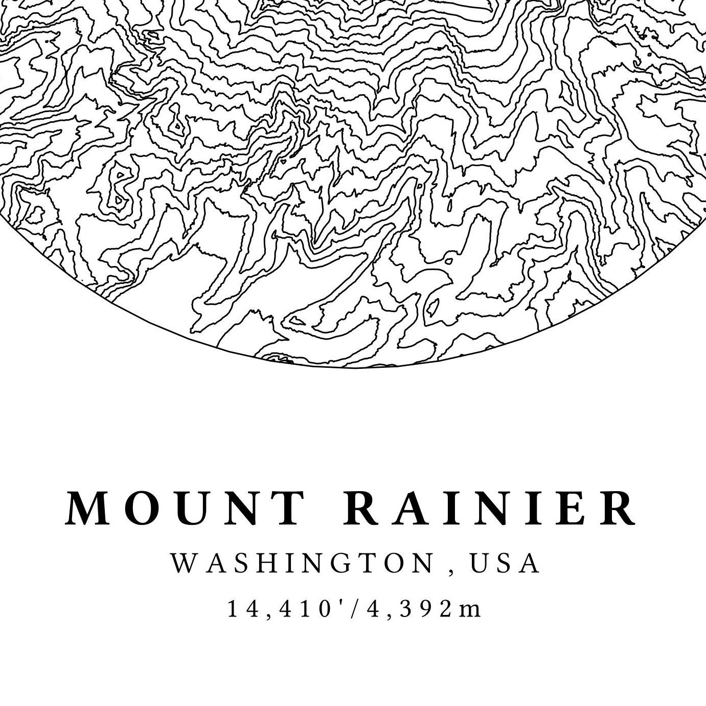 Mount Rainier Topographic Map Mt Rainier Map Mount Rainier Etsy