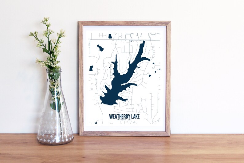 Weatherby Lake Missouri Printable Map Missouri Wall Art Etsy
