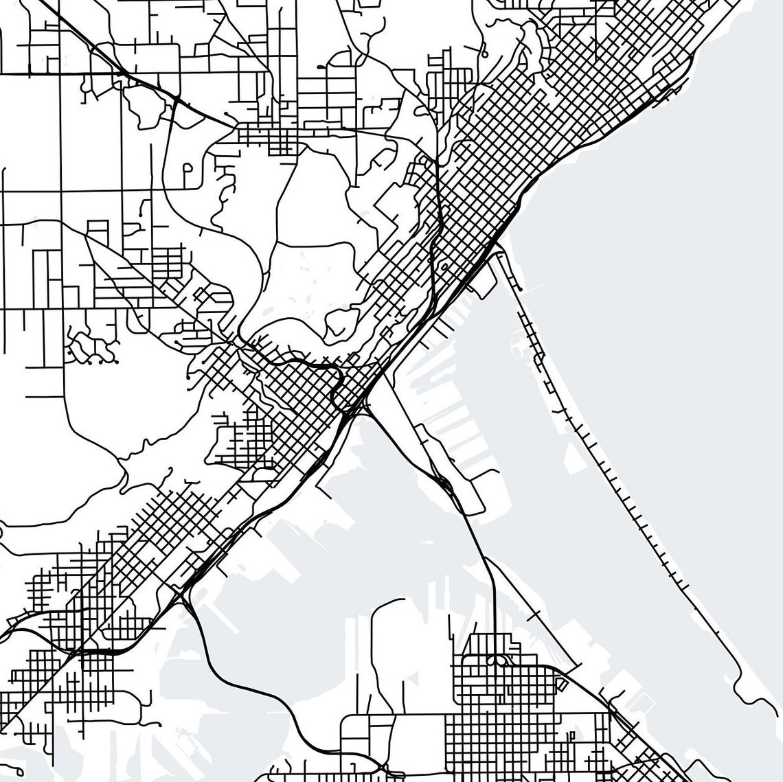 Duluth Minnesota Map Printable Printable Map for Office Etsy