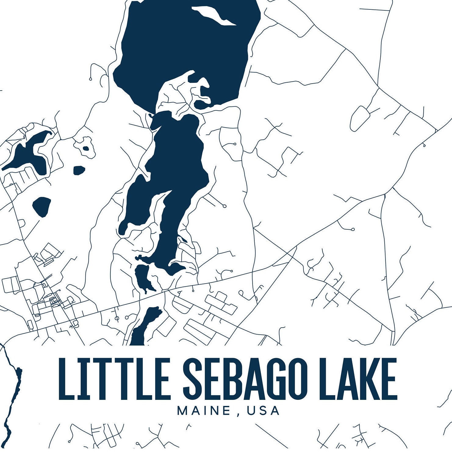 Little Sebago Lake Printable Map Little Sebago Lake Maine | Etsy