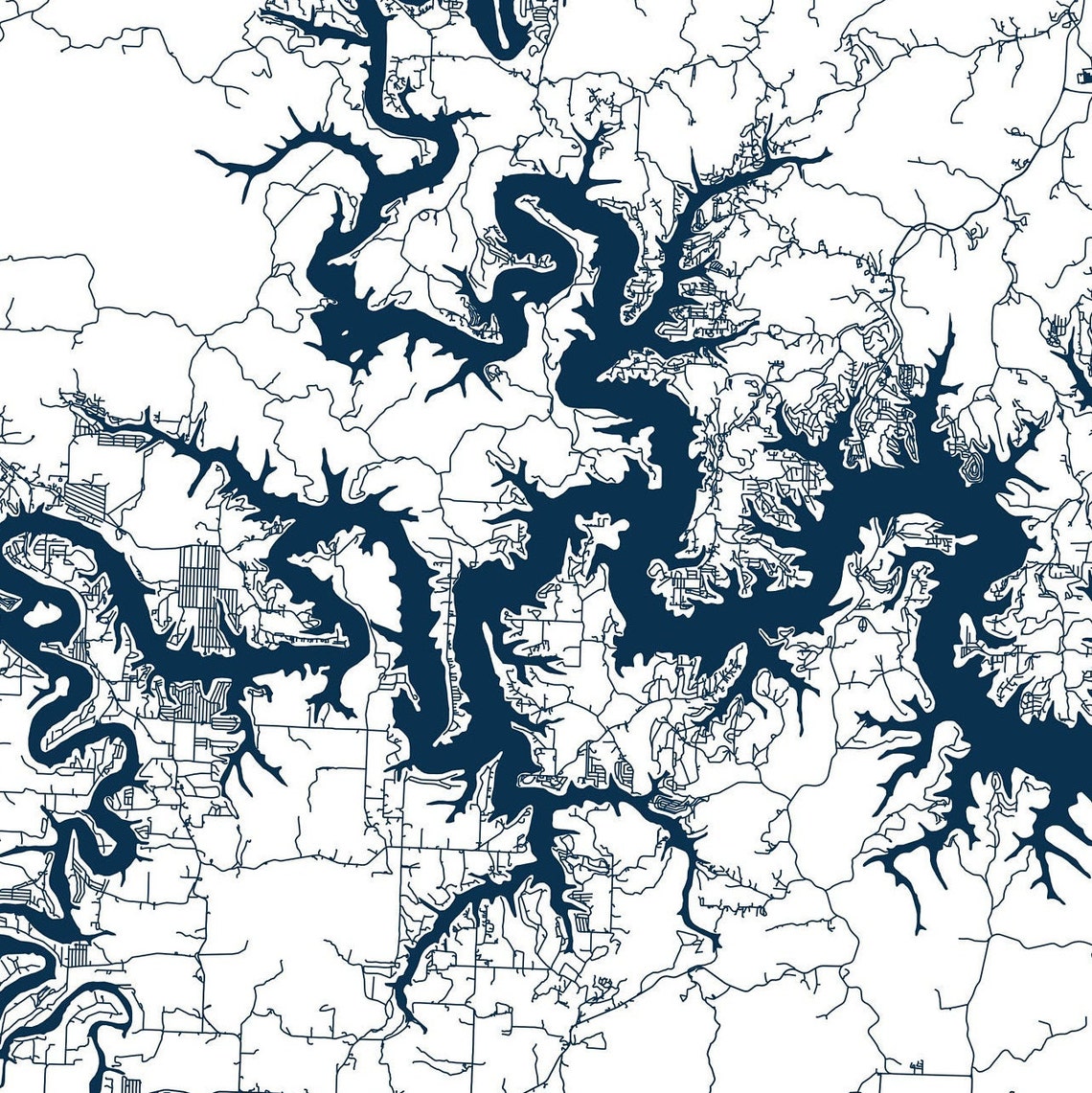Table Rock Lake Printable Map Table Rock Lake Missouri Wall Etsy