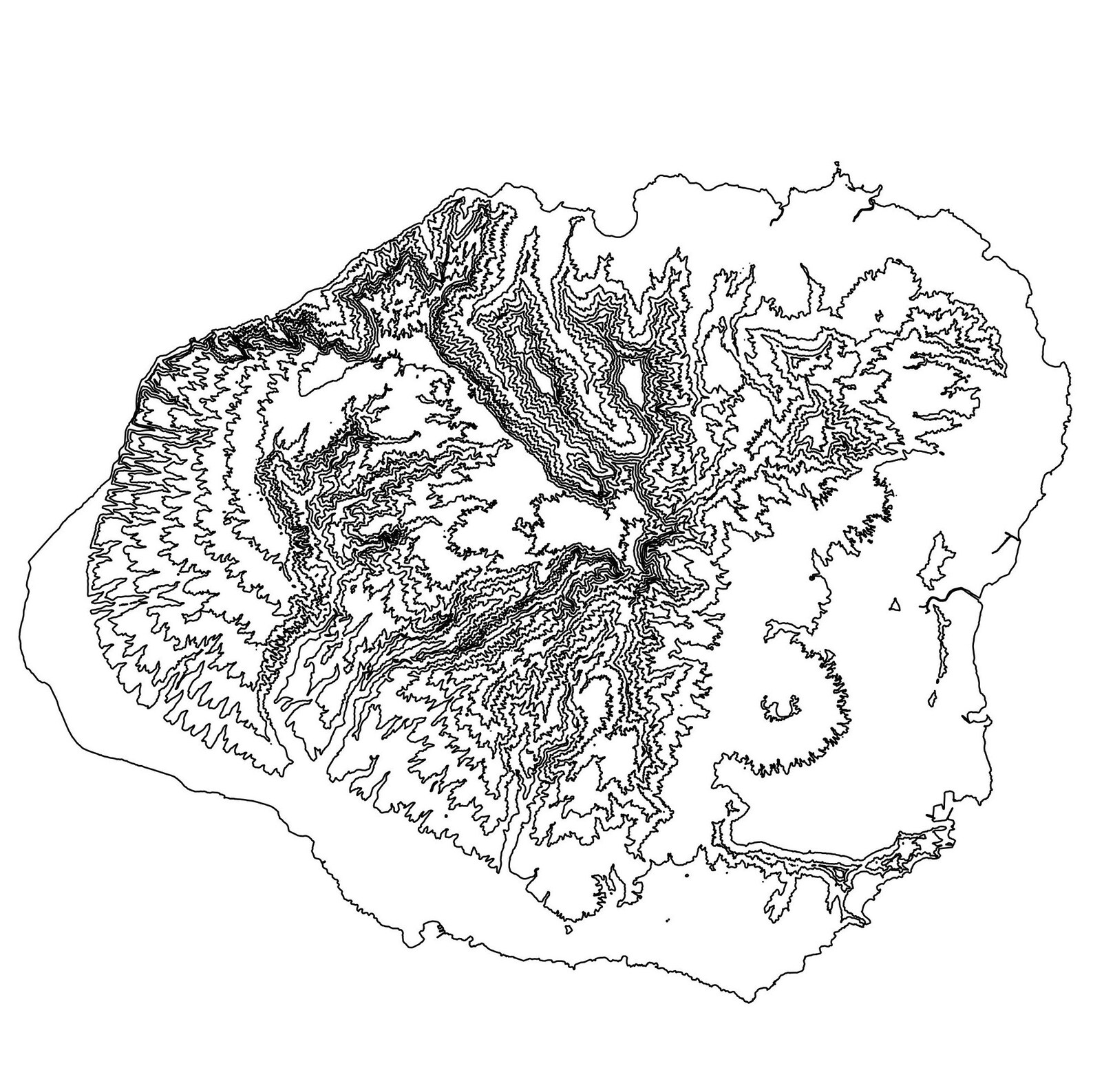 Kauai Hawaii Topographic Map Kauai Map Kauai Hawaii Print Etsy