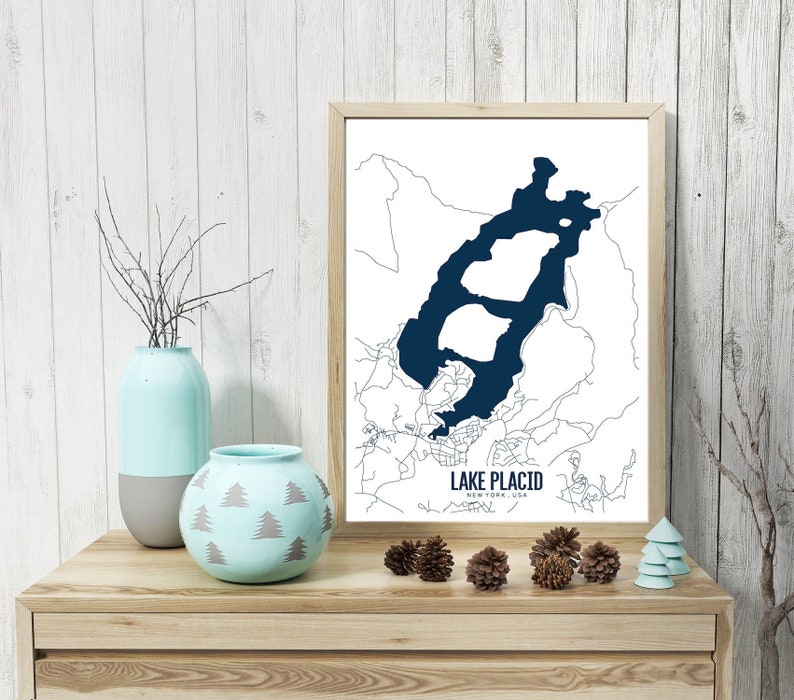 Lake Placid Printable Map Lake Placid NY Map Lake Placid Etsy