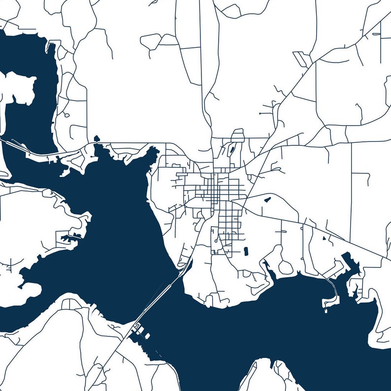 Lake D'Arbonne Printable Map Lake D'Arbonne Louisiana Etsy