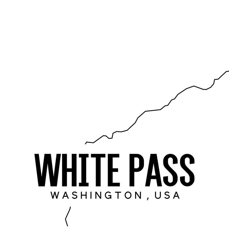 White Pass Washington Map Printable White Pass WA Map Poster Etsy