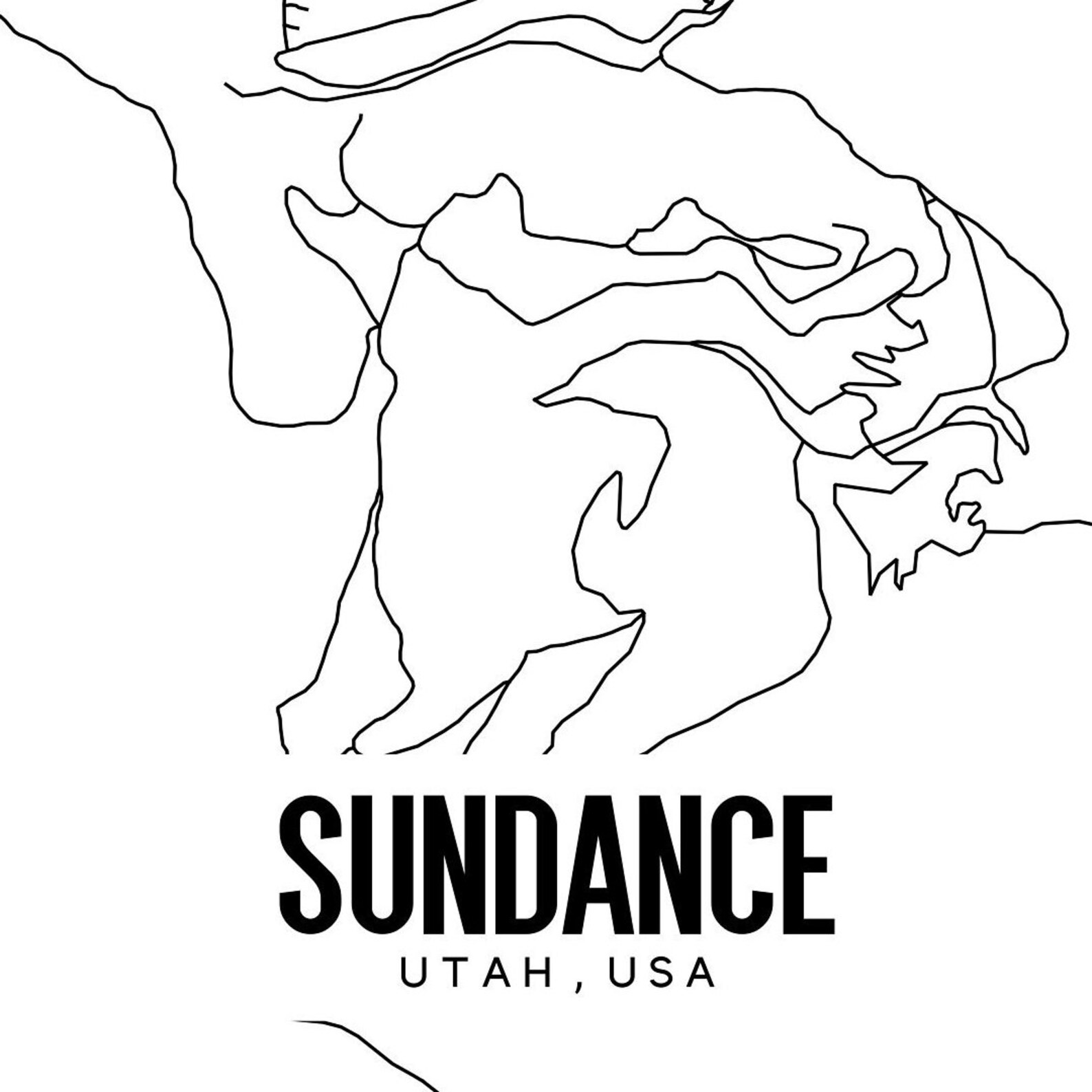 Sundance Utah Printable Map Sundance Map Art Sundance UT Etsy