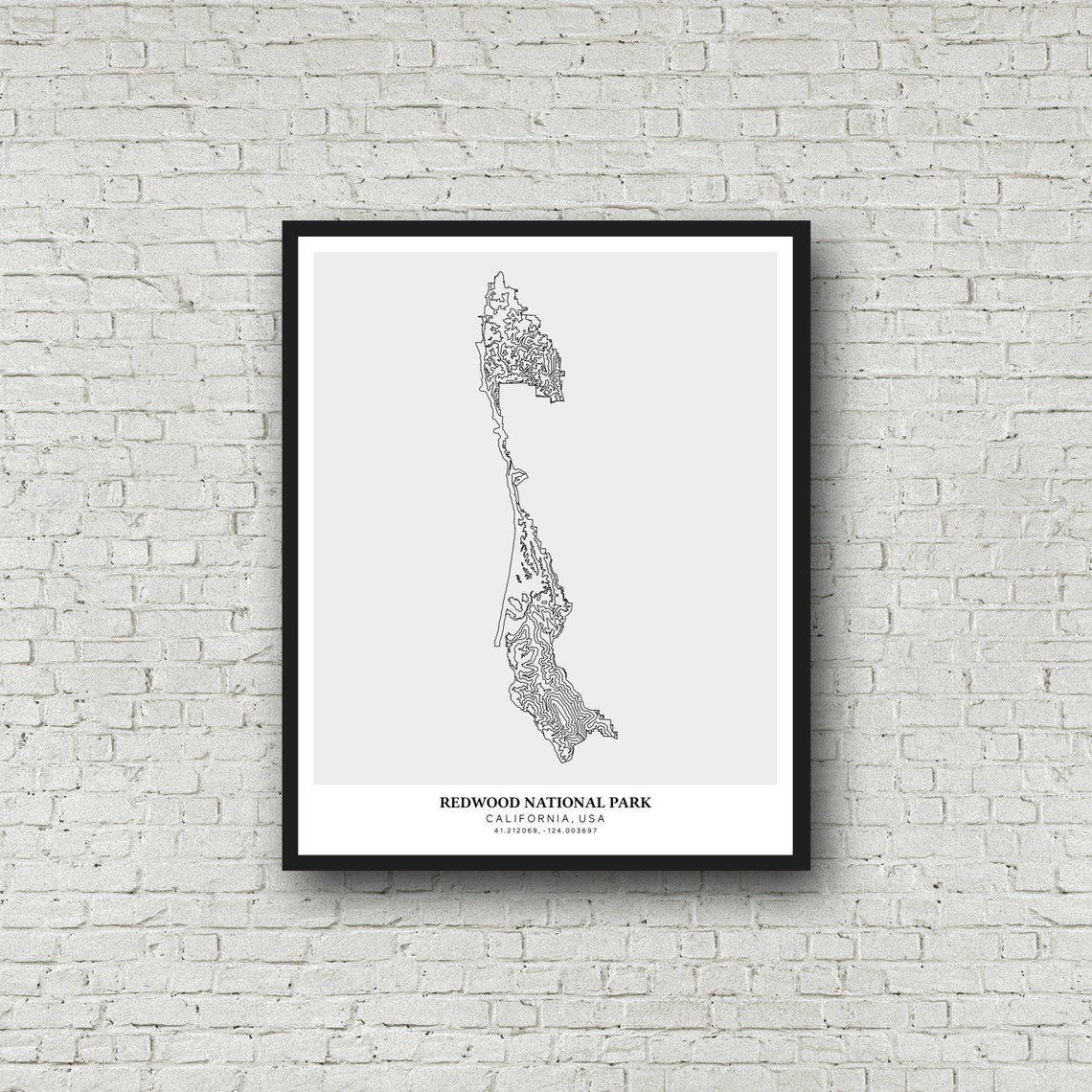 Redwood National Park Printable Topographic Map California - Etsy