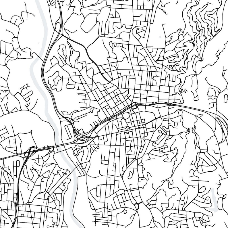 Asheville North Carolina Map Printable Printable Asheville | Etsy