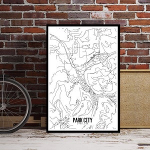 Park City Utah Printable Map Park City Map Art UT Map Art - Etsy