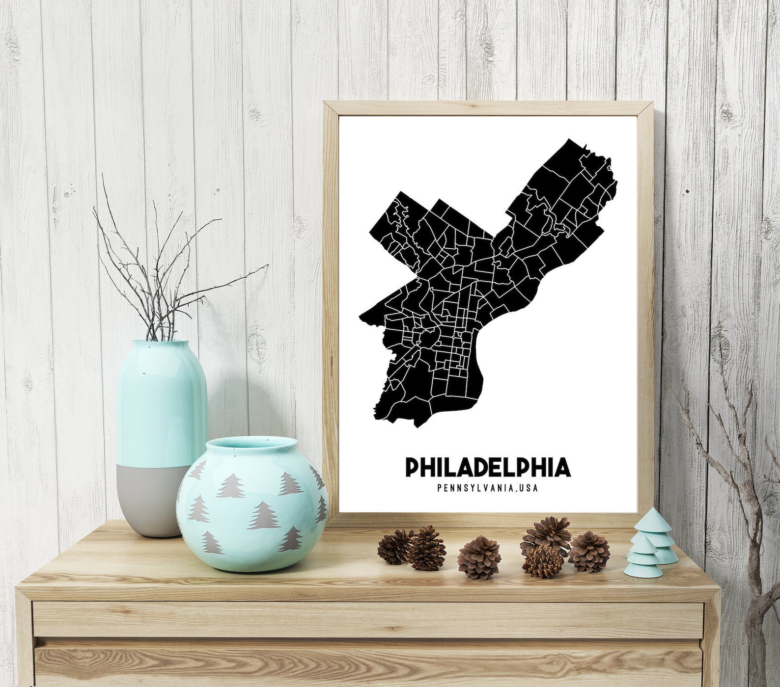 Philadelphia Neighborhoods Printable Map Philly Map Poster - Etsy