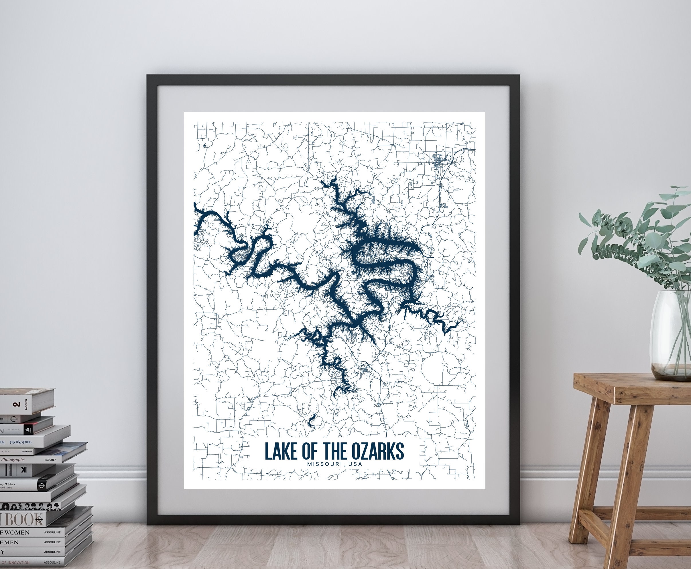 Lake of the Ozarks Printable Map Lake of the Ozarks Wall Art Etsy