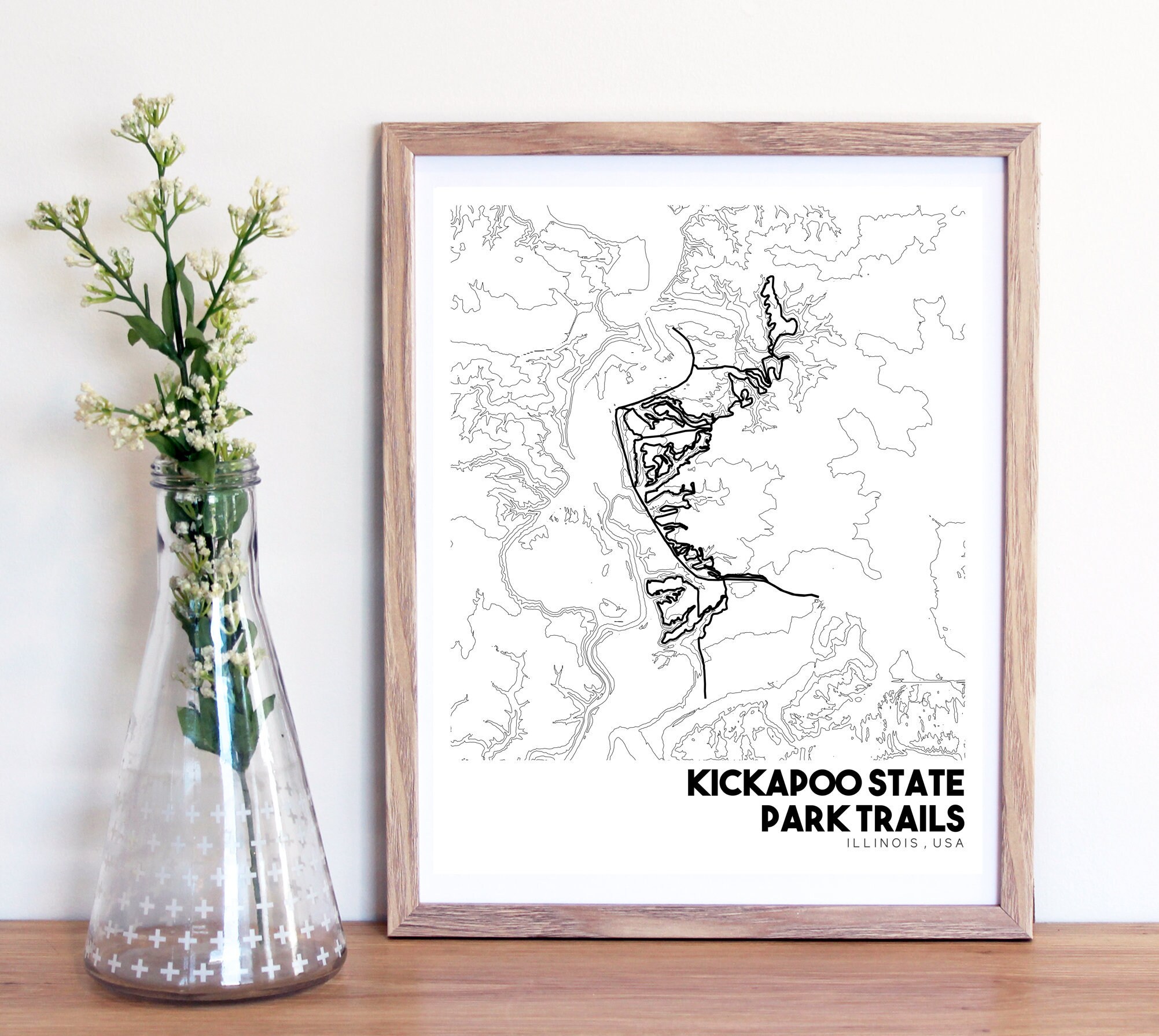 Kickapoo State Park Trail Map Kickapoo State Park Mountain Bike Trails Map Printable | Etsy Uk