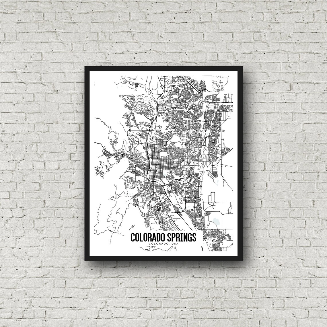 Colorado Springs Printable Map Colorado Springs Colorado - Etsy