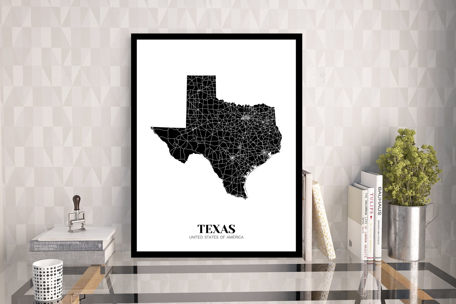 Map of Texas Printable Texas Map Printable Texas Decor - Etsy