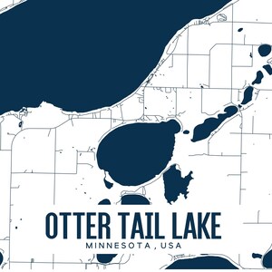 Otter Tail Lake Printable Map Otter Tail Lake MN Wall Art - Etsy