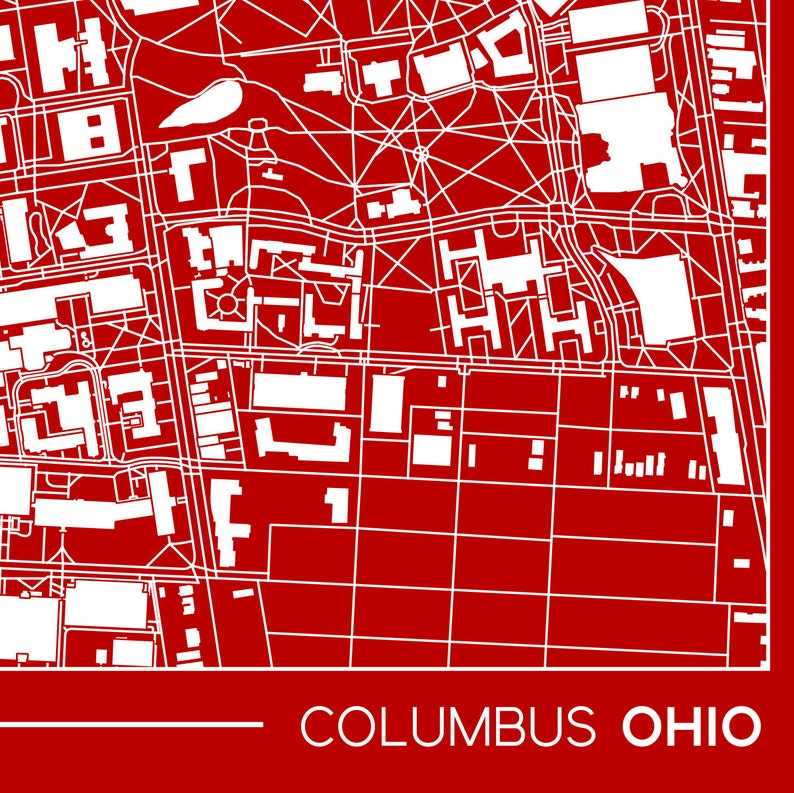 Columbus Ohio Printable Map Ohio State Map Ohio State - Etsy