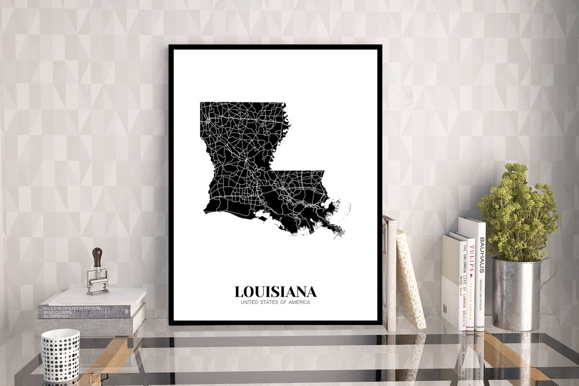 Map of Louisiana Printable Louisiana Map Printable LA Map - Etsy