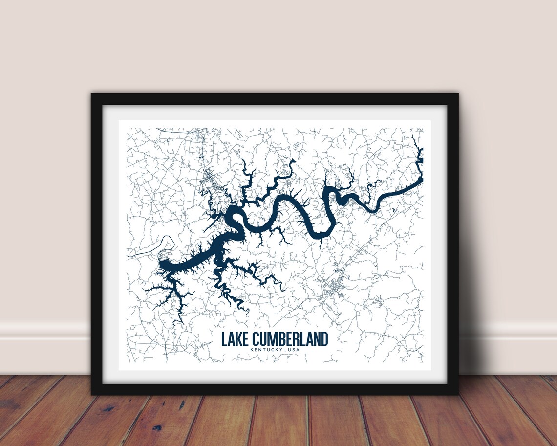 Lake Cumberland Kentucky Printable Map Lake Cumberland Map | Etsy