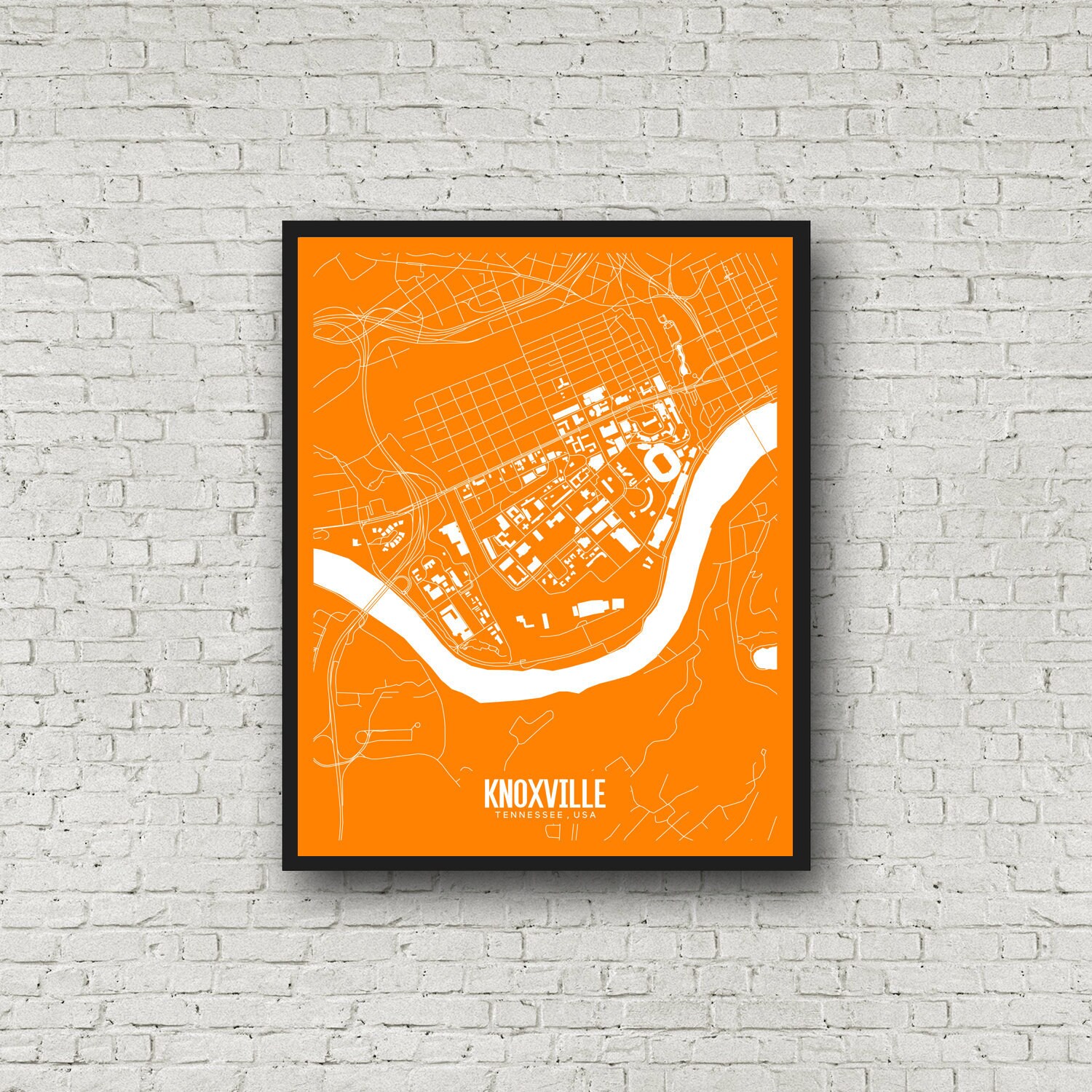 University Of Tennessee Map Knoxville Tennessee Map University Of Tennessee Campus Map | Etsy
