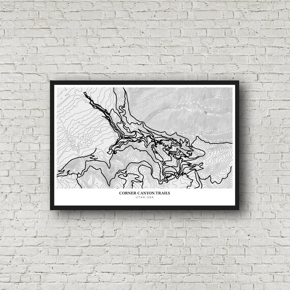 Digital Prints Printable Topographic Map MTB Trail Map Printable