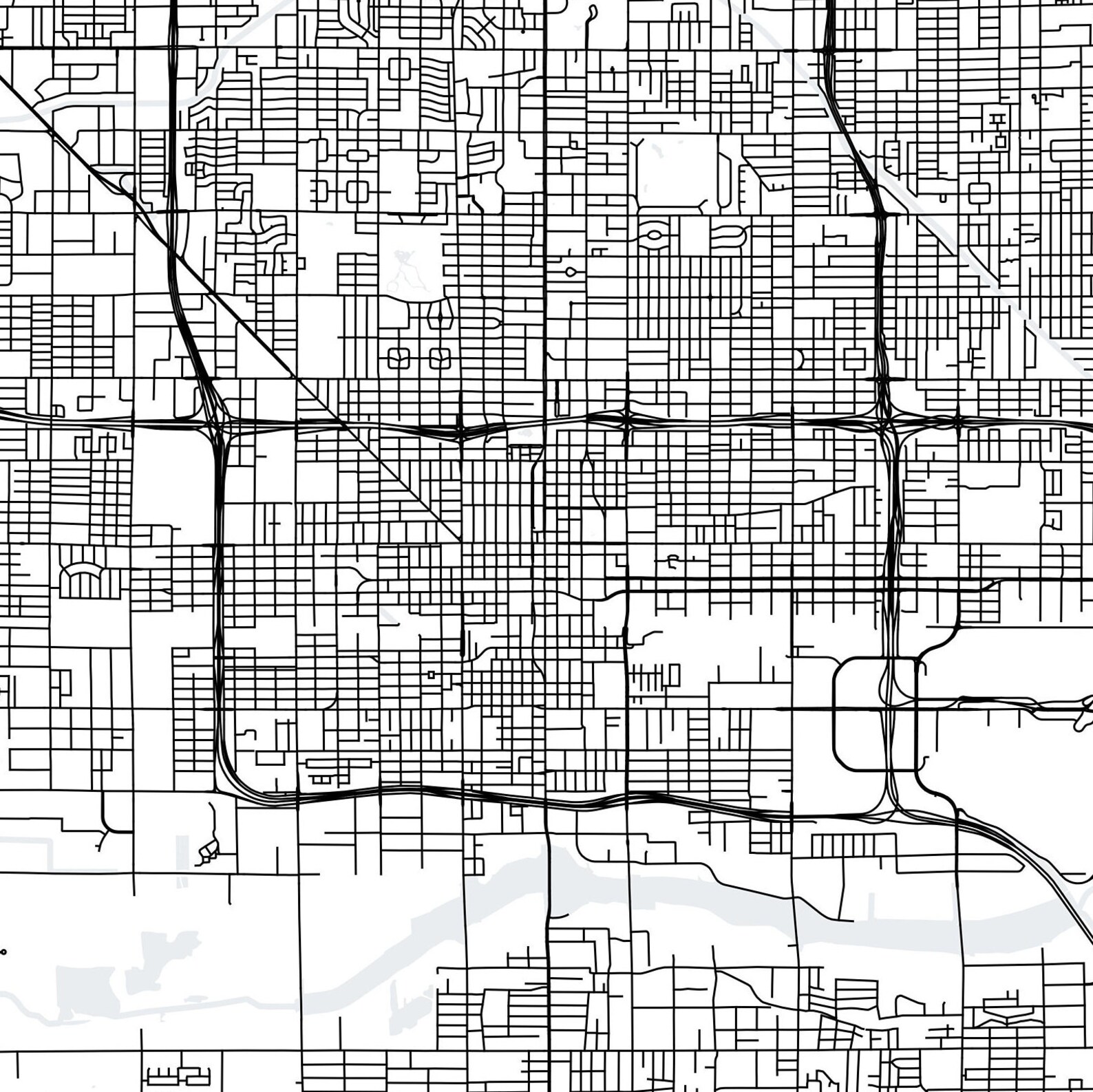 Phoenix Arizona Map Printable Phoenix Map Art AZ Map Art Etsy