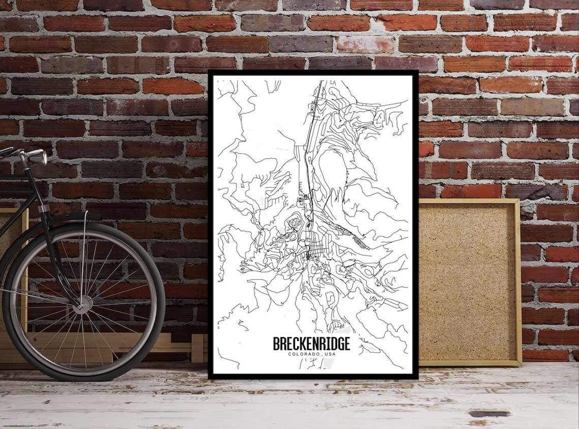 Breckenridge Map Colorado Printable Map Breckenridge Map - Etsy