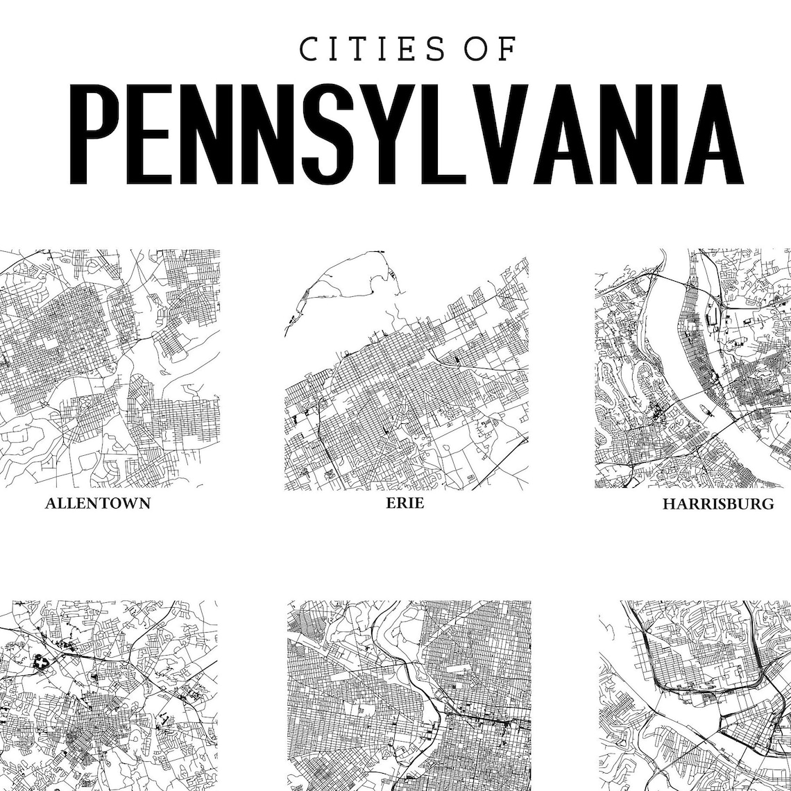 Pennsylvania Cities Map 18x24 Printable City Map Poster Etsy Il 1140xN.1736640355 A5gv