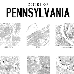 Pennsylvania Cities Map 18x24 Printable City Map Poster - Etsy
