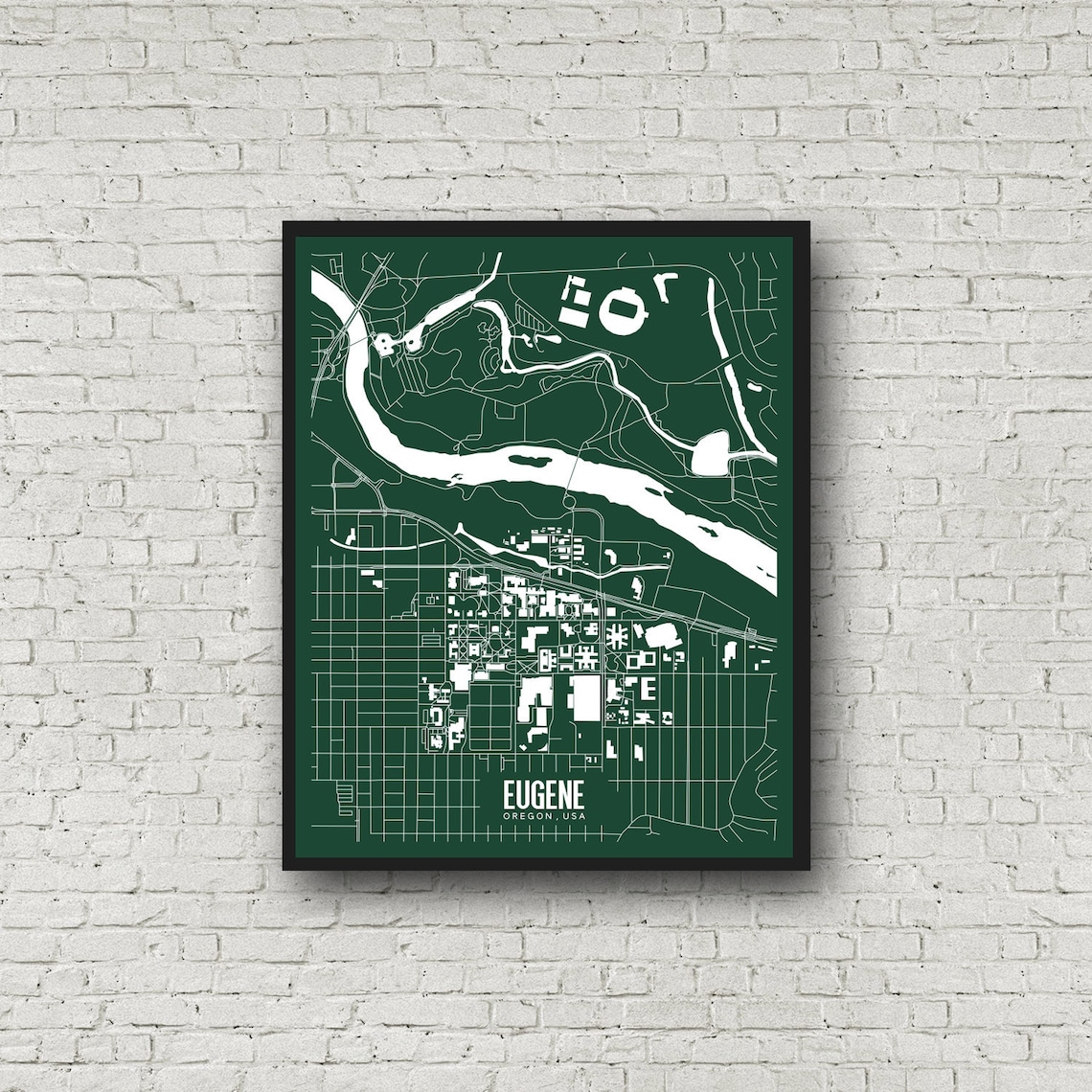 Eugene Oregon Printable Map University of Oregon Campus Map - Etsy