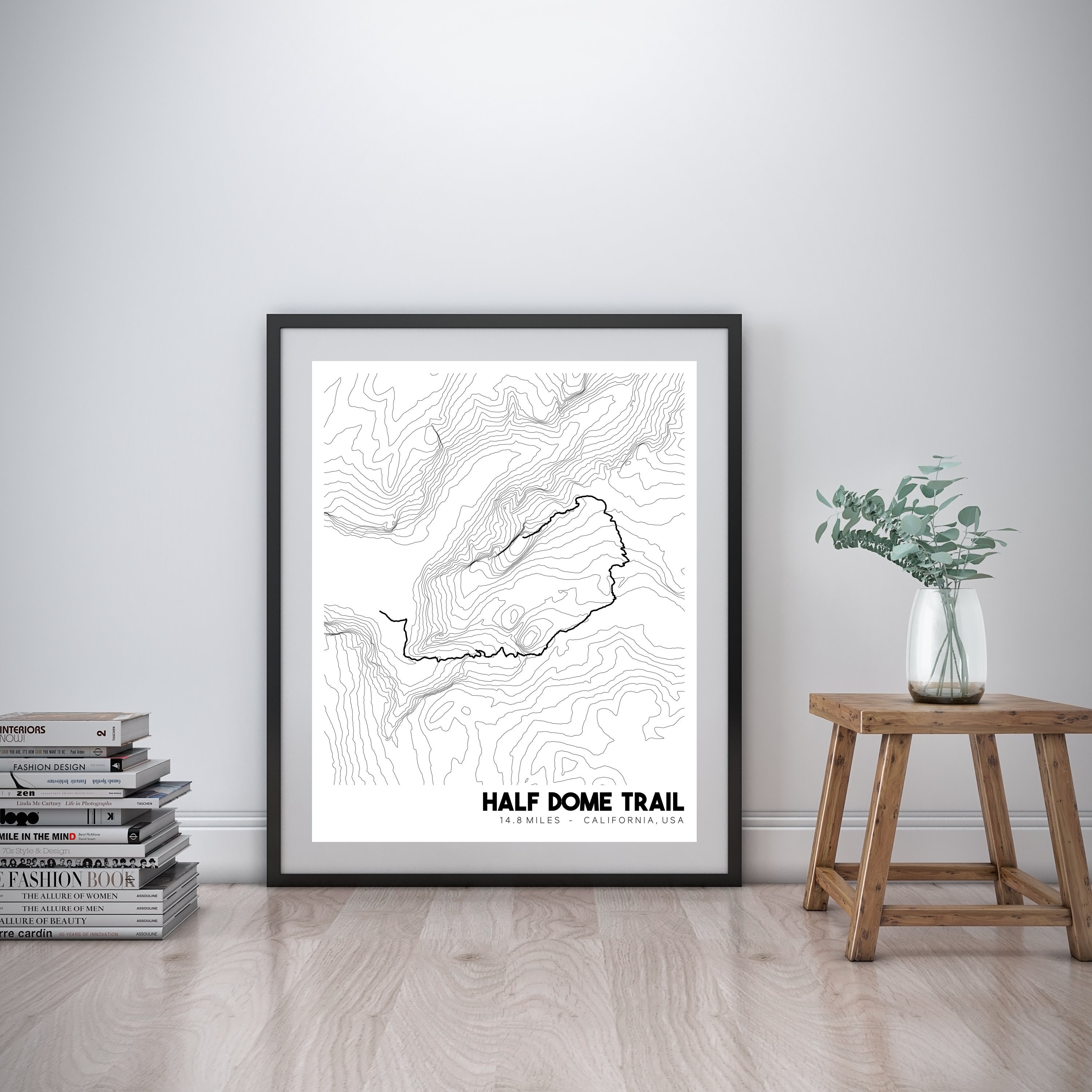 Half Dome Topographic Map Half Dome Trail Topographic Map Printable Half Dome Map | Etsy