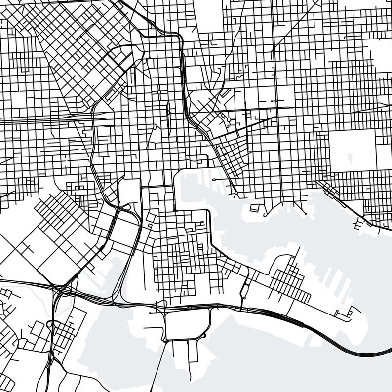 Baltimore Maryland Printable Map Baltimore Map Art Maryland - Etsy