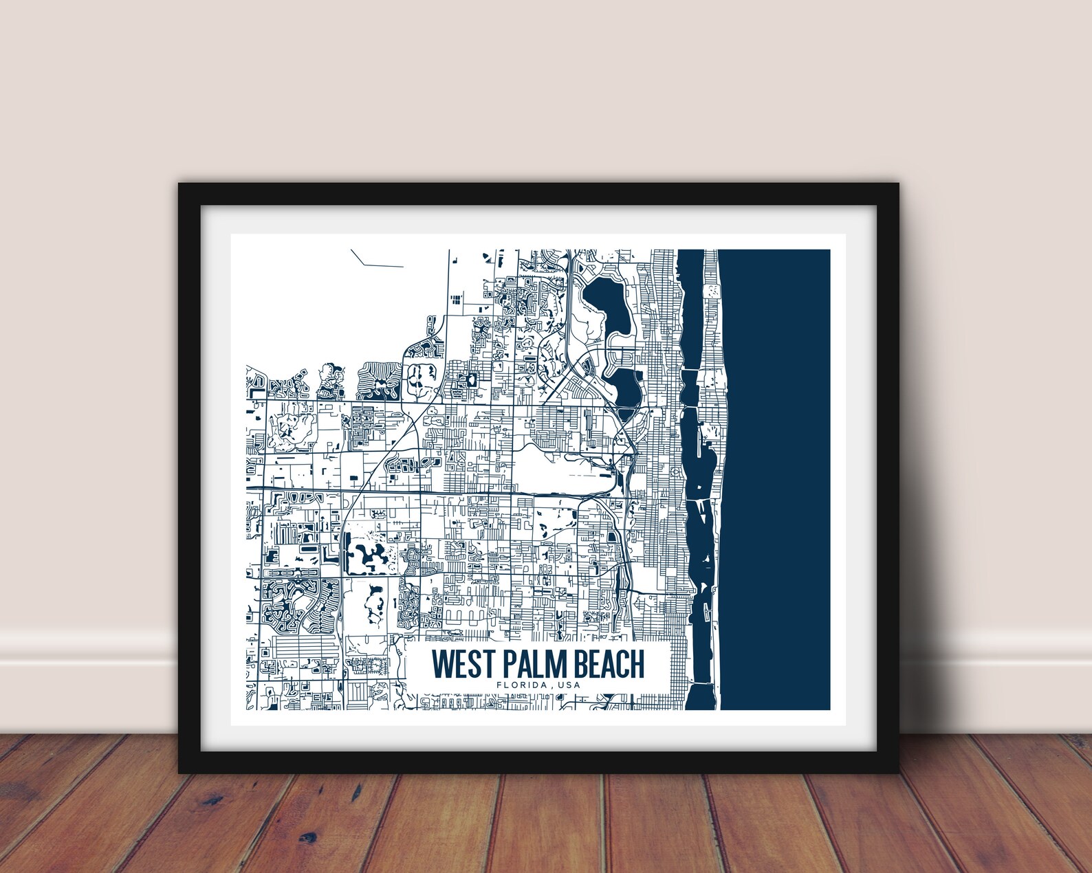 West Palm Beach Florida Map Printable Printable Map for - Etsy