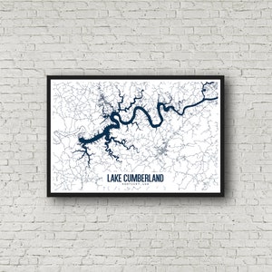 Lake Cumberland Kentucky Printable Map Lake Cumberland Map - Etsy