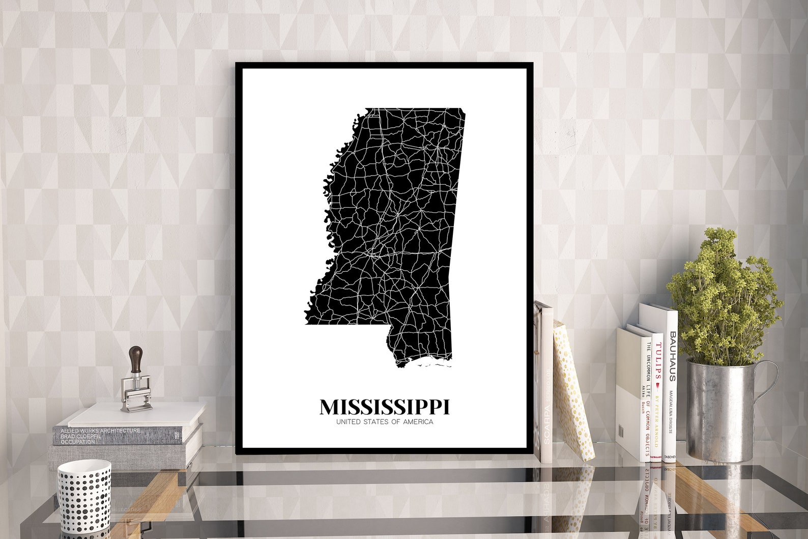 Map of Mississippi Printable Mississippi Map Printable MS - Etsy