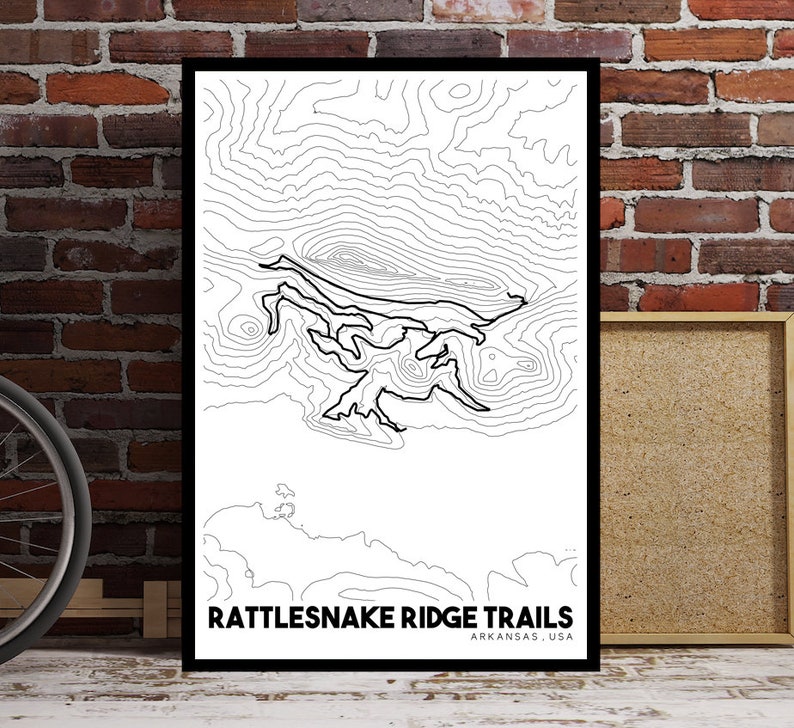 Rattlesnake Ridge Trails Topographic Map Printable Mountain Etsy
