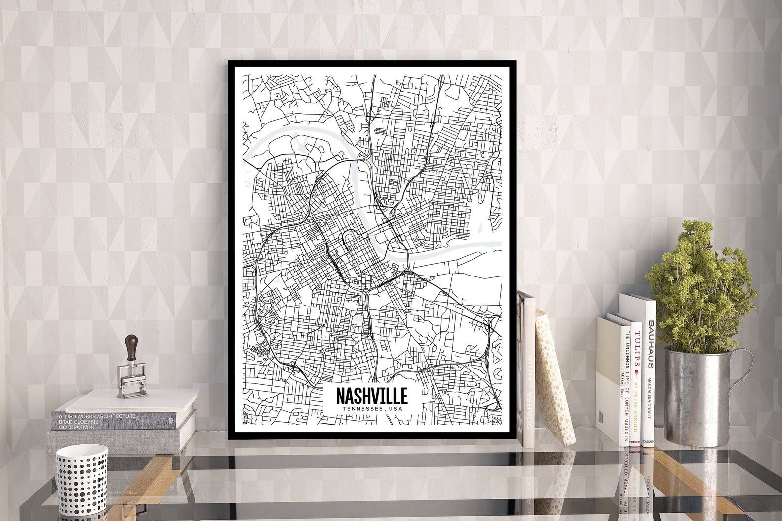 Nashville Tennessee Map Printable Nashville Map Art TN Map - Etsy