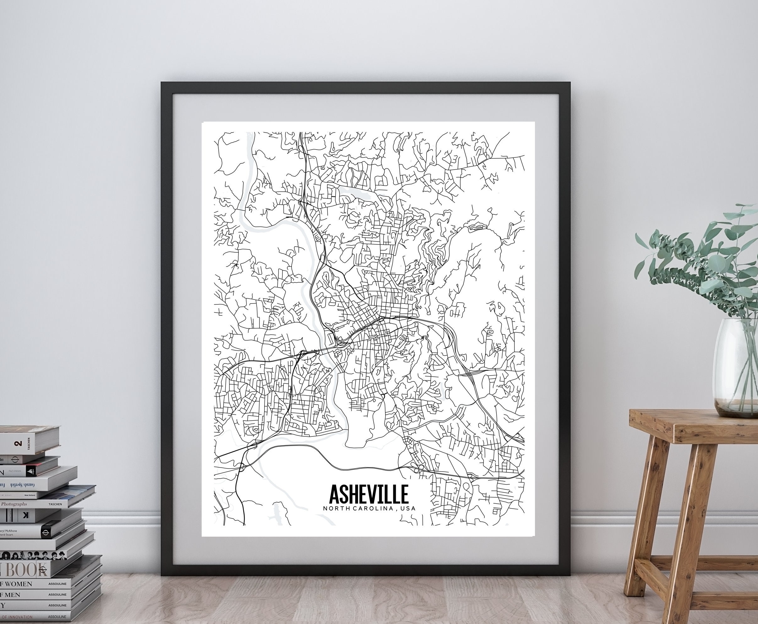 Asheville North Carolina Map Printable Printable Asheville | Etsy