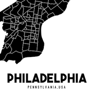 Philadelphia Neighborhoods Printable Map Philly Map Poster - Etsy