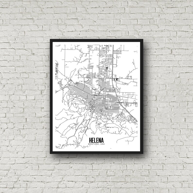 Helena Montana Map Printable Montana Map Art Helena Map Art - Etsy