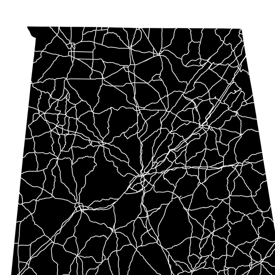 Map of Alabama Printable Alabama Map Printable AL Map - Etsy