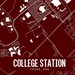 College Station, Texas Printable Map, Texas A&amp;M Wall Art, Texas Wall ...