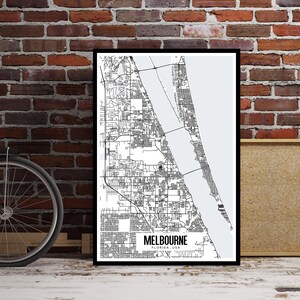 Melbourne Florida Map Printable, Melbourne FL Map Art, Melbourne Wall ...