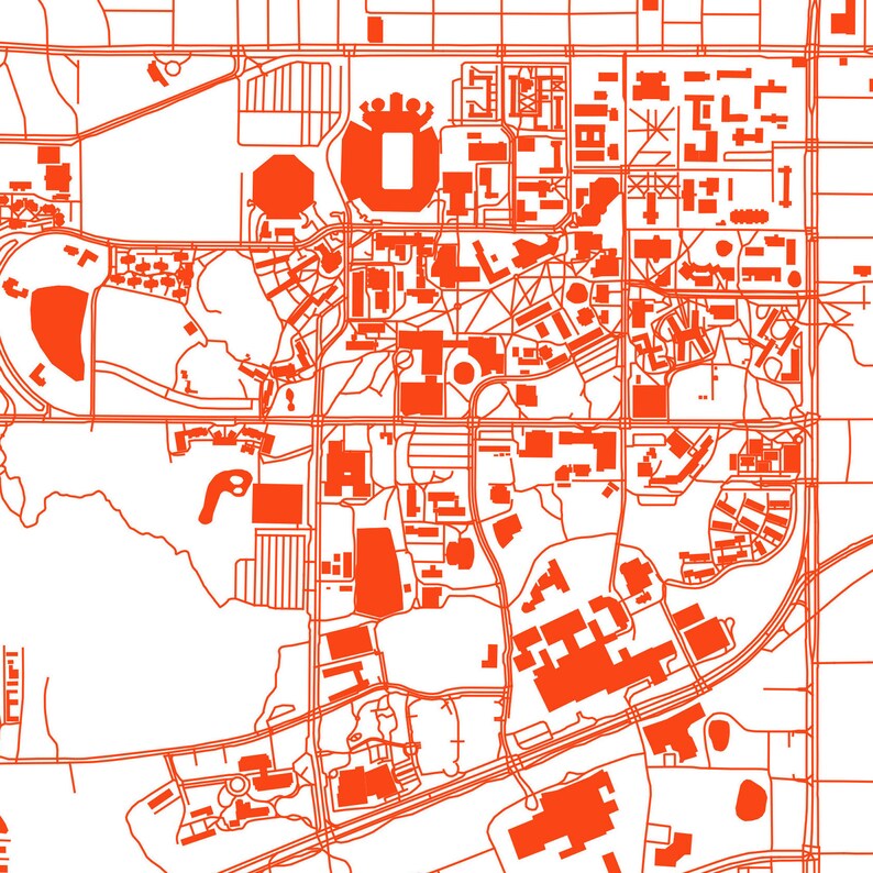 Gainesville Florida Printable Map Florida Campus Map Gift | Etsy