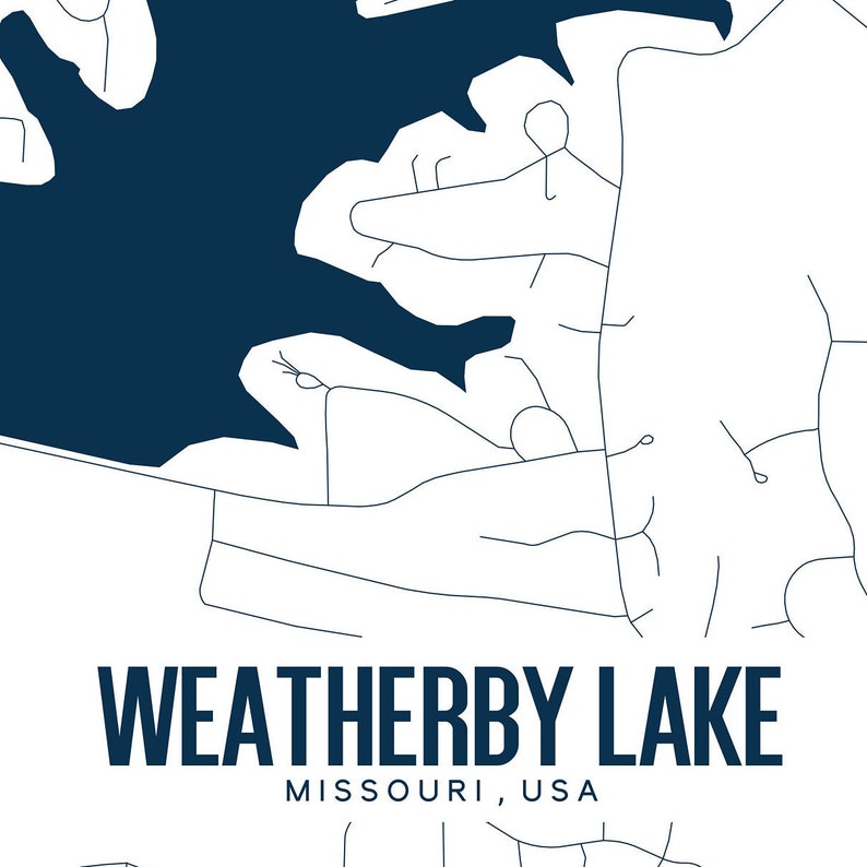 Weatherby Lake Missouri Printable Map Missouri Wall Art Etsy