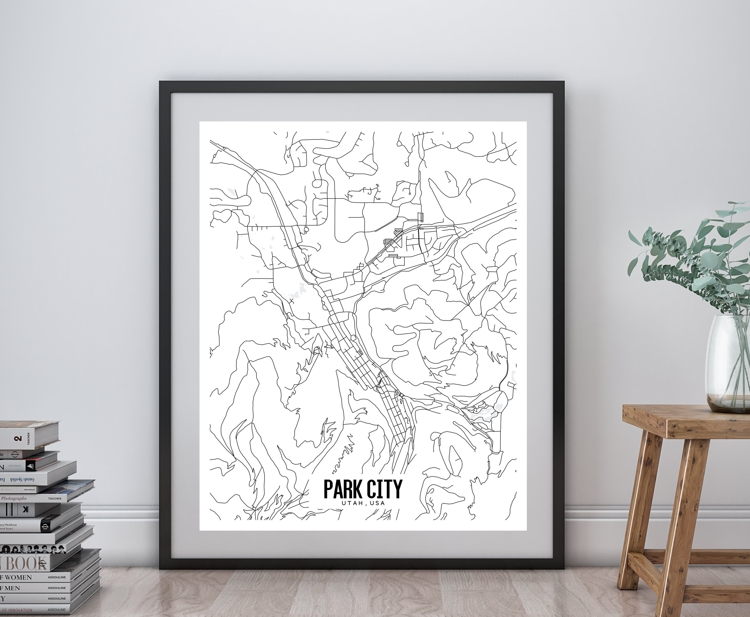 Park City Utah Printable Map Park City Map Art UT Map Art - Etsy